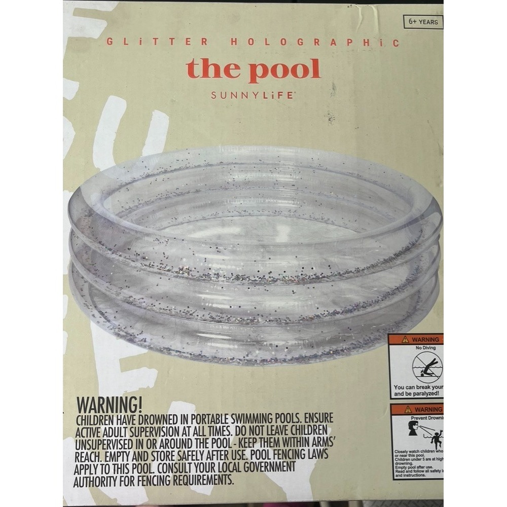 Inflatable Pool Holographic Glitter Backyard Party Sparkler Summer Magic